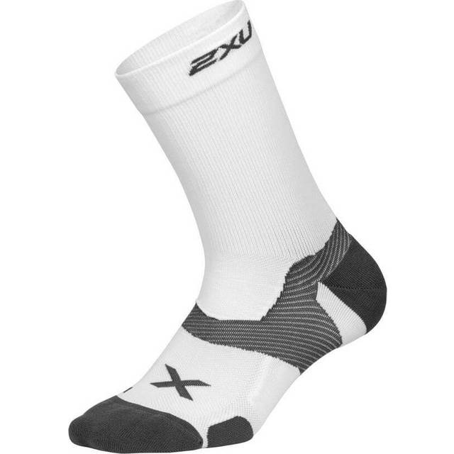 2XU Vectr Cushion Crew Socks - White/Grey - Extra Large (Extra Large)
