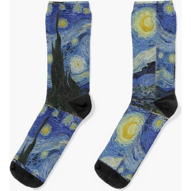 Dress Socks Starry Night Vincent Van Gogh Novelty Fancy Crazy Pattern Crew Casual for Men Women