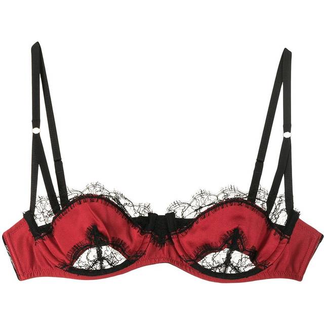 Kiki de Montparnasse - balconette lace silk bra - women - Silk/Spandex/Elastane - 36A - Red