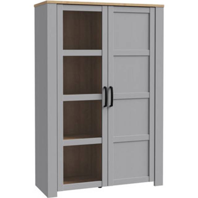 Furniture To Go Bohol Display Cabinet Inc. 2X Led Lights In Riviera Oak/grey Oak - One Size