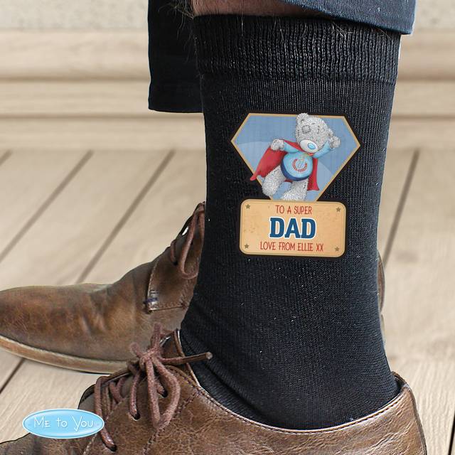 Personalised Me To You Super Hero Men's Socks - Black