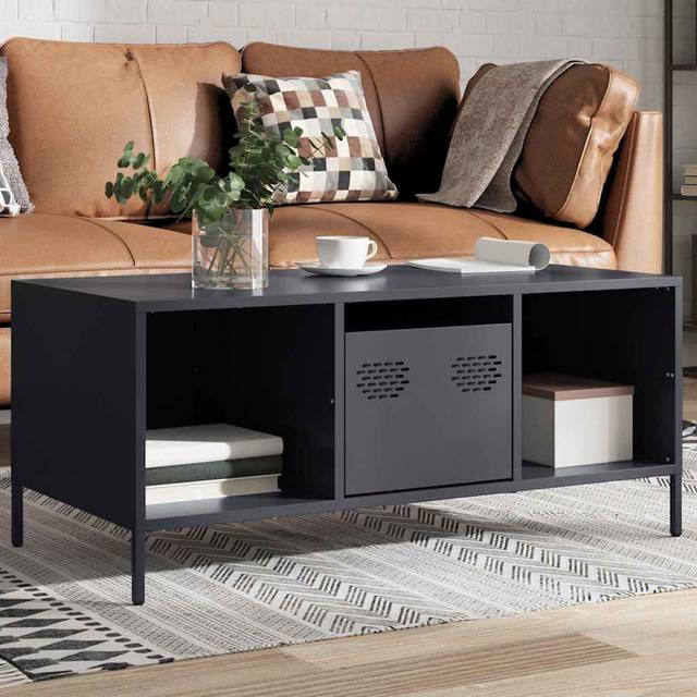 Alizai Coffee Table with Storage - Anthracite (43.5cm H X 101.5cm W X 50cm D)
