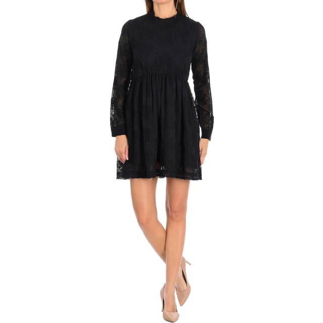 TUNIS Women's Long-Sleeved Round-Neck Dress 16F2DR17 38 black