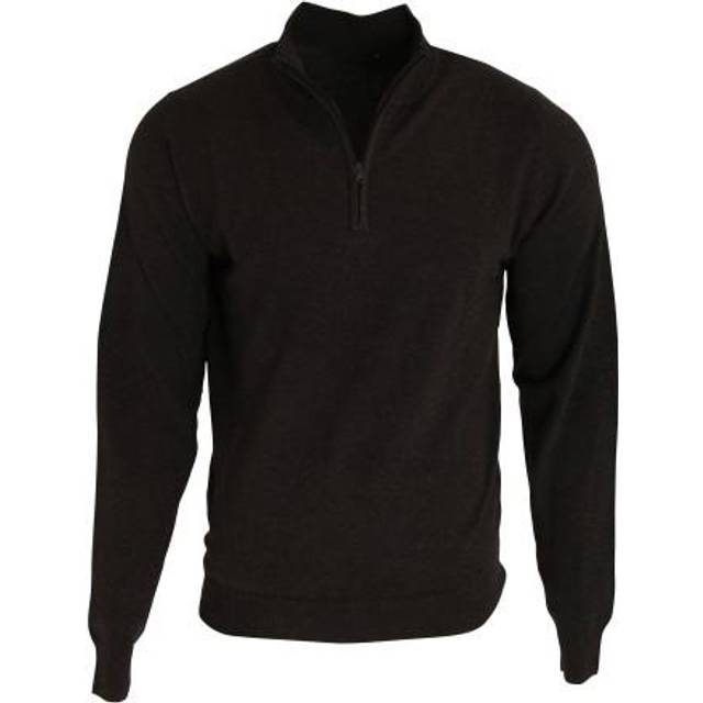 (XL, Charcoal) Premier Mens 1/4 Zip Neck Knitted Sweater