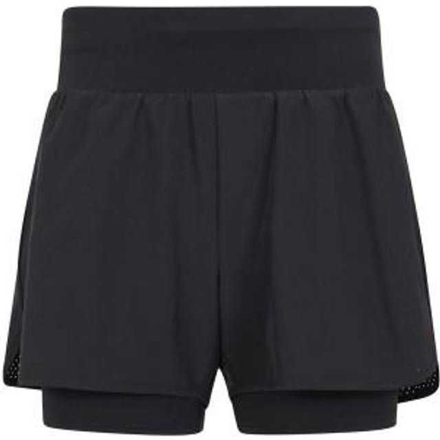 (8 UK, Black) Mountain Warehouse Womens/Ladies Double Layered Running Shorts