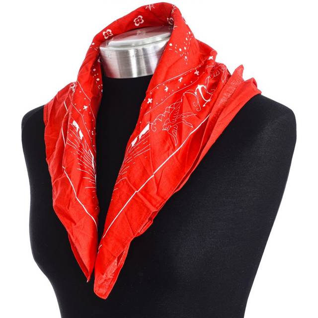 Buff Printed cotton scarf 97700 unisex - Red - One Size