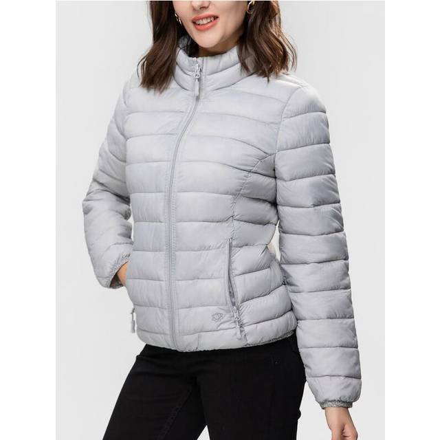 (xxL, Gray) FASHIONSPARK Women's Feather Coat Down Parka Packable with Storage Bag