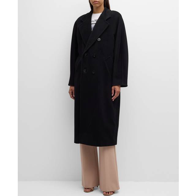 Wool-Cashmere Belted Madame Coat - BLACK - 6