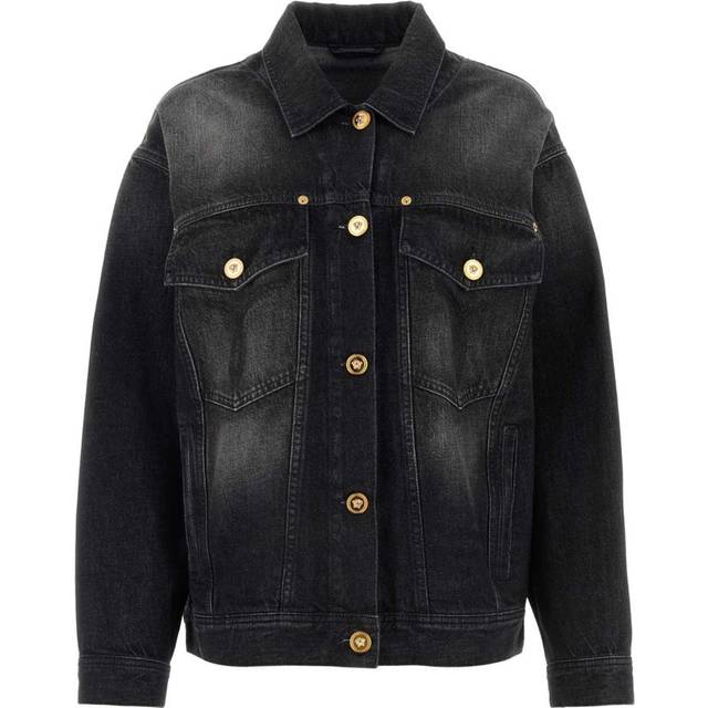 Versace Women&#39;s Denim Jacket in Black | Size IT 40 | 10151801A11635 Color 6D100 (IT 40)