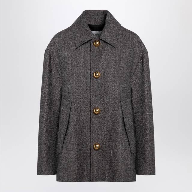 AMI Short Belted Wool-Blend Twill Coat - FR 38/UK 10 - Multi