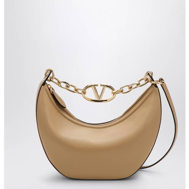 Valentino Garavani Vlogo Moon Cappuccino-coloured Small Hobo Bag - Beige - "0one size"0