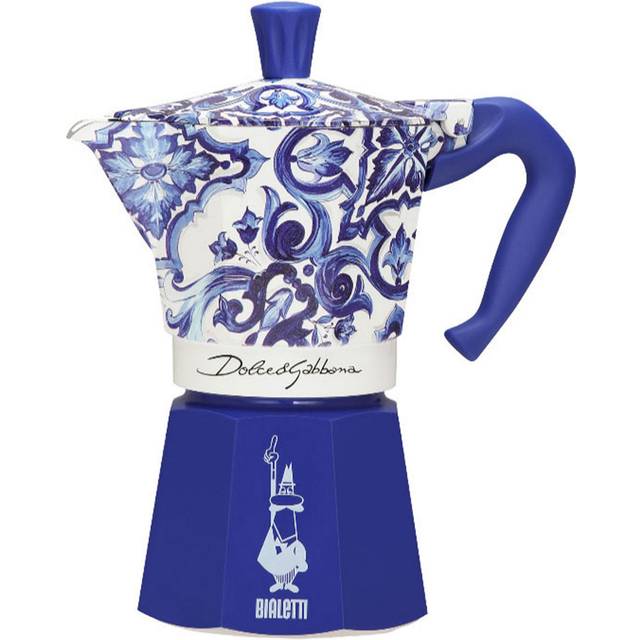 Bialetti Dolce & Gabbana Mediterranean Blue Moka Express Hob Espresso Coffee Maker