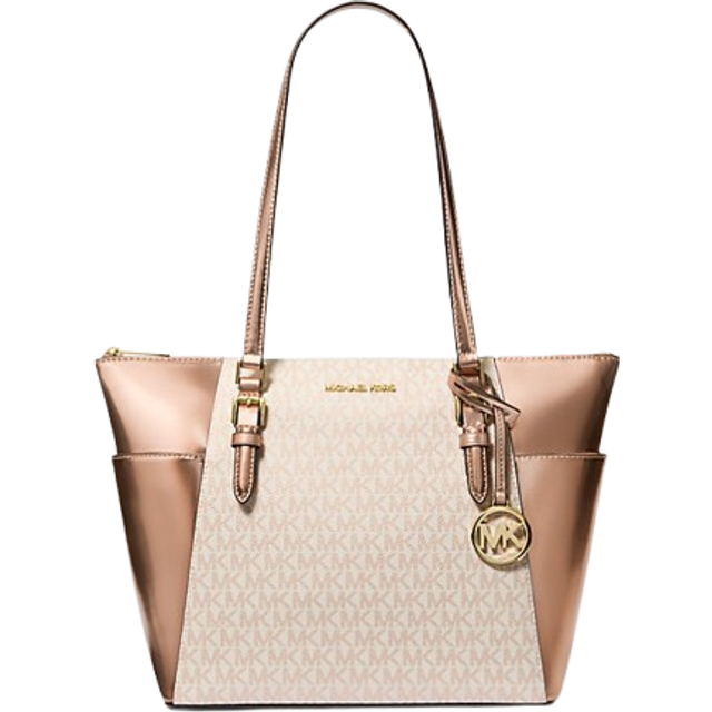 Michael Kors Women's Saffiano Leather Tote with MK Logo Charm Women - Rose Gold Tote Bags - Size: ONE size