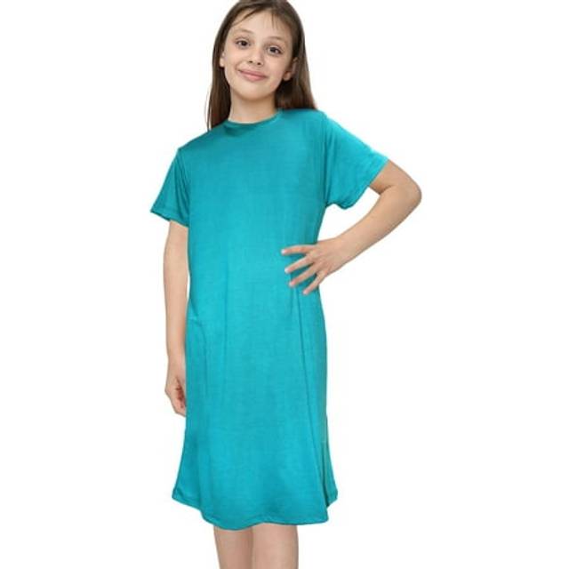 (5-6 Years, Turquoise) Girls Night Dress Nightgown Sleepwear Nightie 5-13