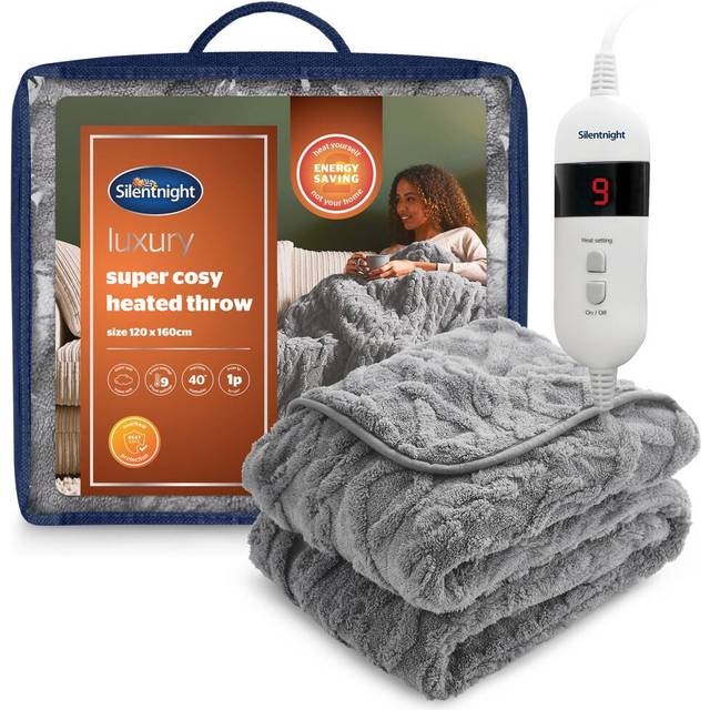 Silentnight Luxury Super Cosy Heated Throw - Grey (Standard)