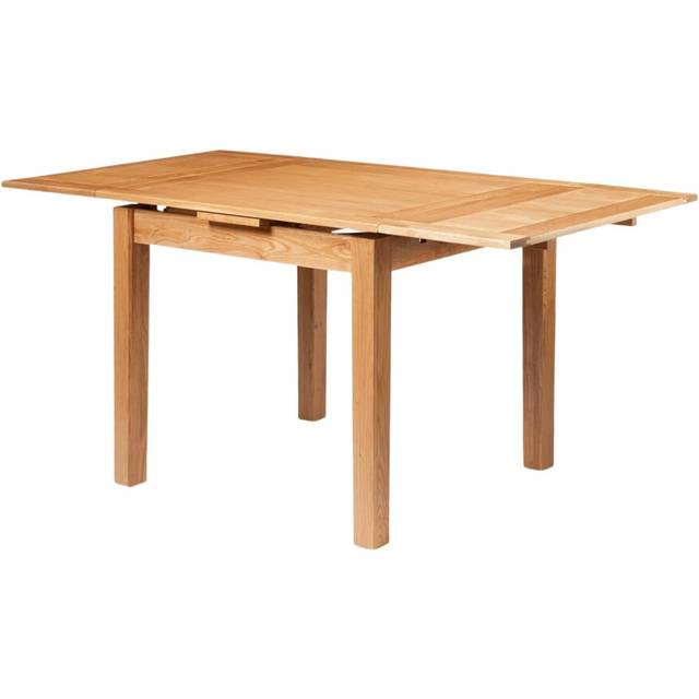 Hallowood Furniture - Waverly Oak Small Extendable Dining Table in Light Oak, Solid Oak Wooden Dining Table, Rectangular Kitchen Table, Folding