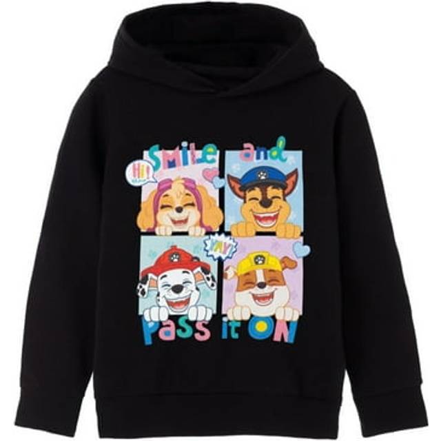 (7-8 Years, Black) Paw Patrol Girls Smile And Pass It On Hoodie