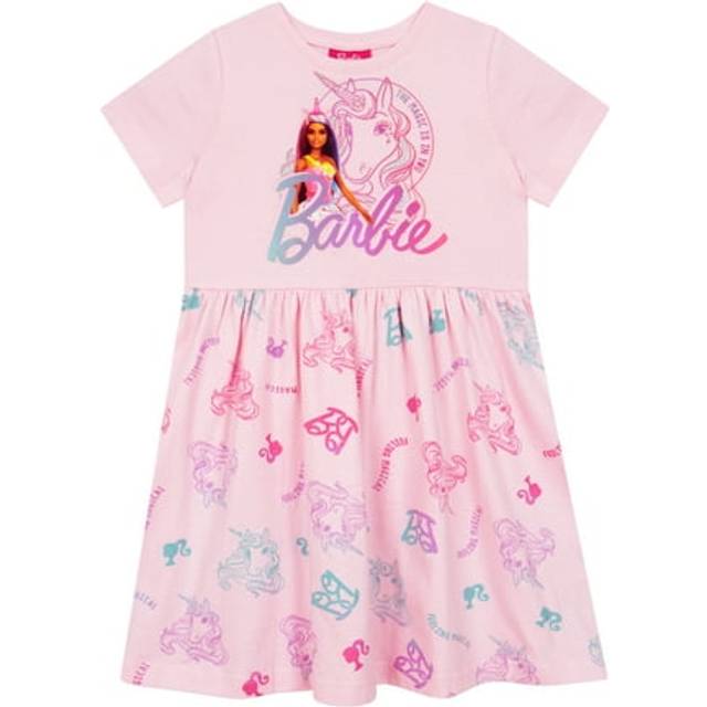 Short Sleeve Unicorn Dress - Pink - 4-5 Years