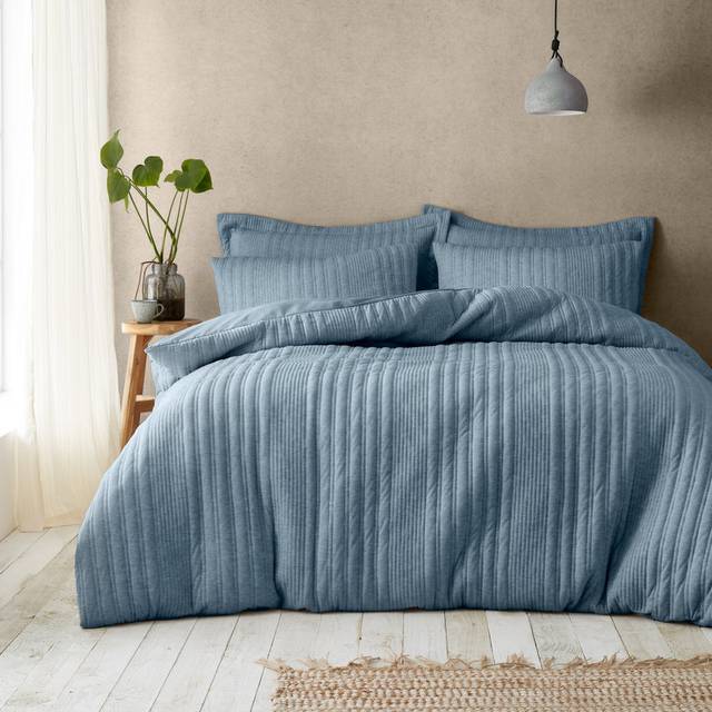 'Tamba Jersey Stripe' Duvet Cover Set - Blue - Single