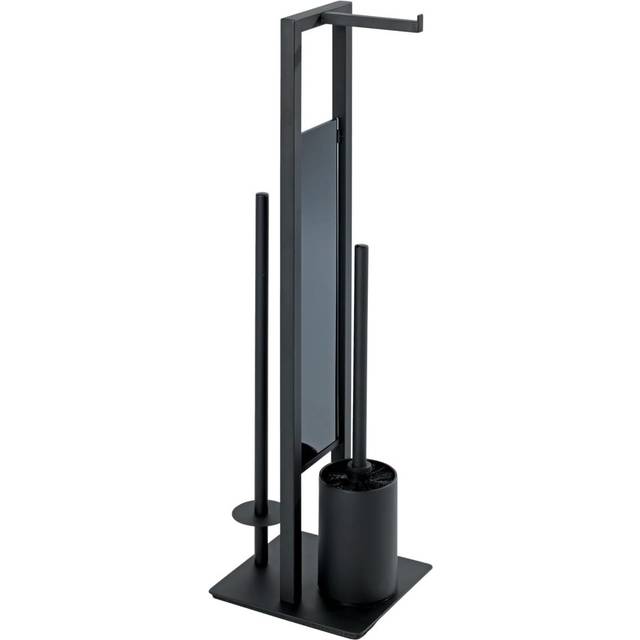 WENKO Rivalta Stand Toilet Brush Holder, matt Black, 70 x 23 x 18 cm