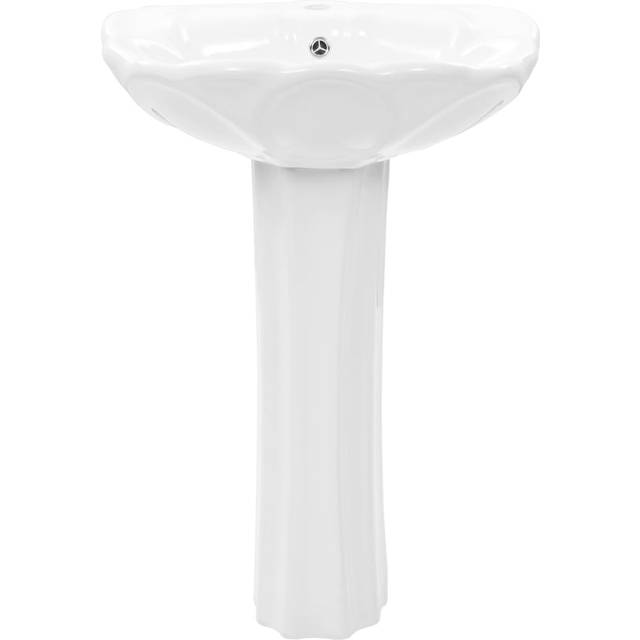 vidaXL Handfat fristående med piedestal keramik 580x510x200 mm vit
