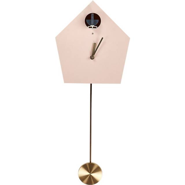Beliani - Wall Cuckoo Clock Hanging Decor 24 x 63 cm Design for Kids Plastic without Numbers mdf Pendulum Pink Arbaz