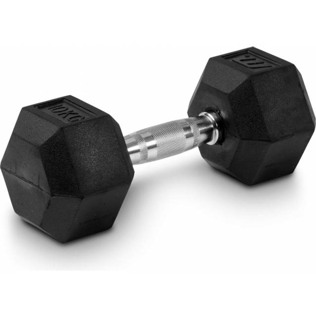 Hexhantel Master Fitness Gummi / Krom 10 KG