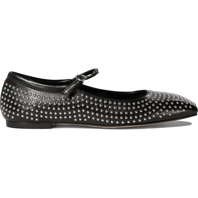 Aeyde Black Uma Mini Stud Mary-Jane Ballerina Flats - Black - IT 36