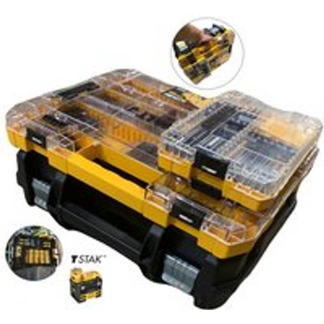 Dewalt 142 PC Drill Bit Set Flat Spade Brad Point HSS-G + Tough Case + Tstak 2