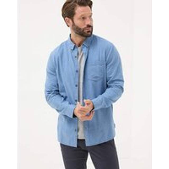 FatFace Long Sleeve Tadlow Shirt Blue - FatFace - Size: 3XL TALL