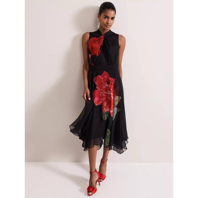 Phase Eight Lucinda Chiffon Maxi Dress - Green Multicolour - 20