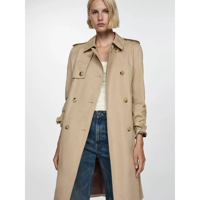 Mango Classic Trench Coat With Belt - Beige - XXL