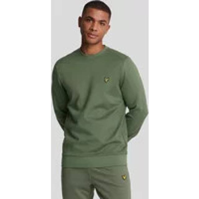 Lyle & Scott, Sweatshirts & Hoodies, Herr, XL, Fly Fleece Crew Neck Mellanlager - green (XL)