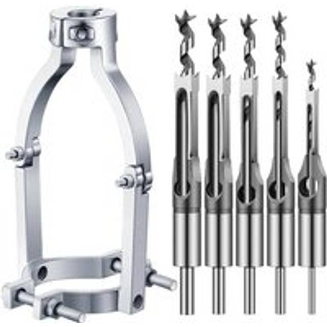 Square Hole Drill Bit Adapter and Set for Press Hollow Chisel Mortise Tenon Tool