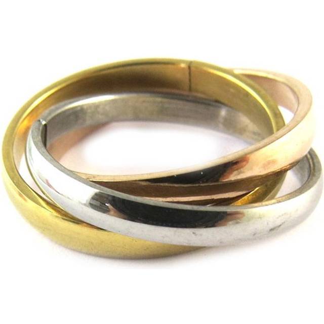 'Trio' 3-tone steel wedding ring 46 silver