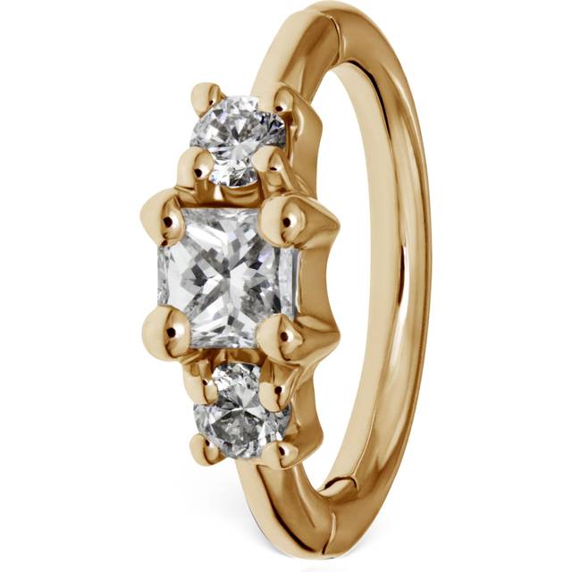 Maria Tash Yellow Gold Diamond Princess Hoop Earring - 6.5mm