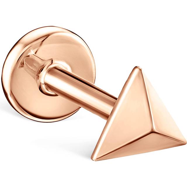 Maria Tash Rose Gold Faceted Triangle Threaded Stud Earring - 3.5mm