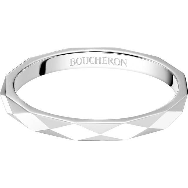 Boucheron Womens Silver (silver) Facette Platinum Wedding Band 47mm - silver (Silver)