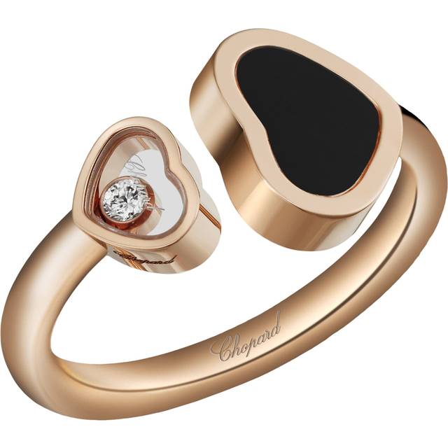 Chopard Rose Gold and Diamond Happy Hearts Ring - 56