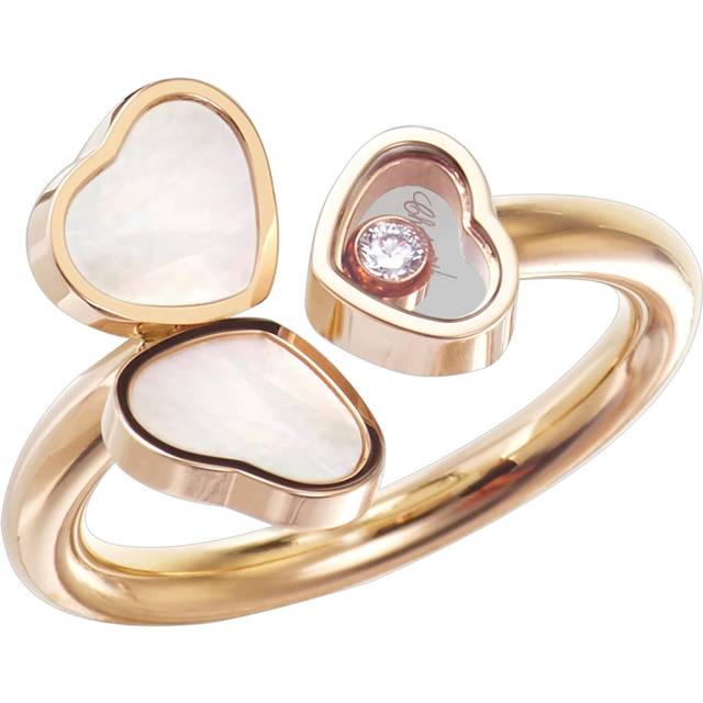 Chopard Rose Gold and Diamond Happy Hearts Ring - 52