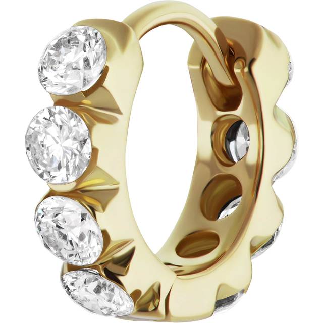 Maria Tash Yellow Gold Invisible Set Large Diamond Eternity Hoop Earring - 6.5mm