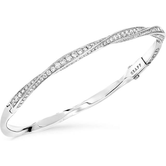 Graff White Gold and Diamond Spiral Bangle - 14.5