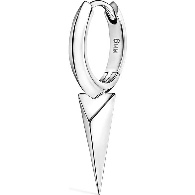 Maria Tash White Gold Faceted Single Long Spike Hoop Earring - 8mm