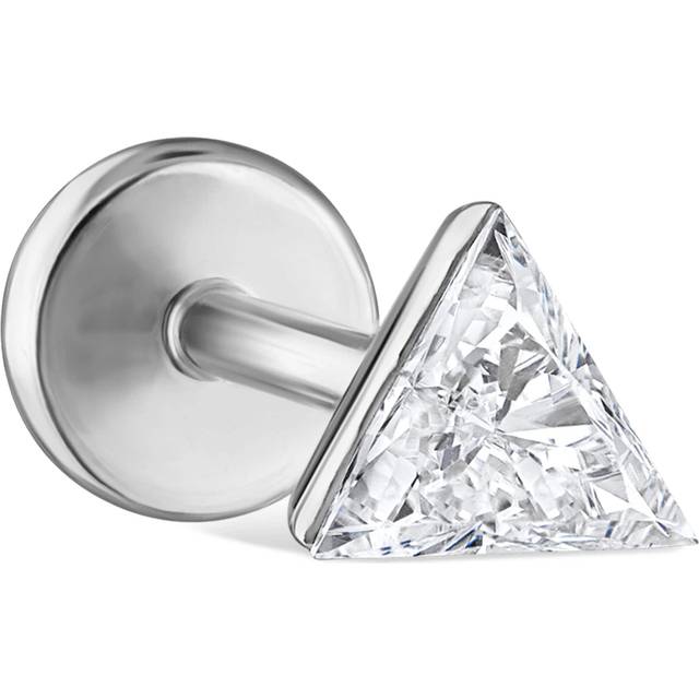 Maria Tash White Gold Invisible Set Triangle Diamond Threaded Stud Earring - 4mm