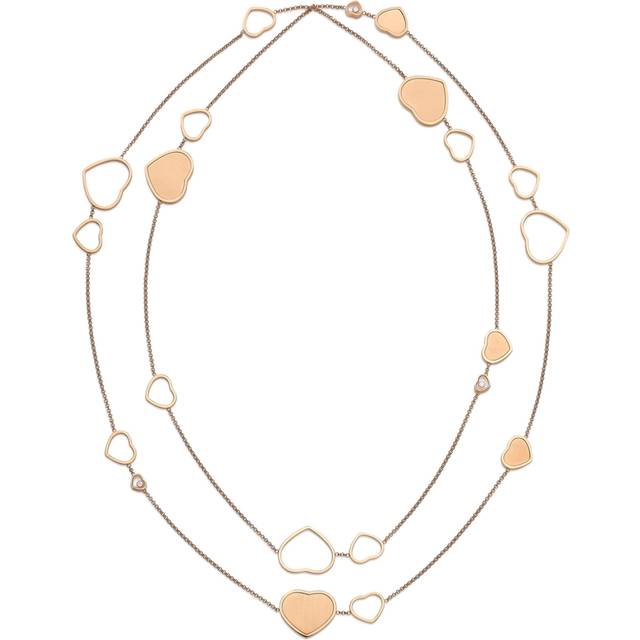 Chopard Rose Gold and Diamond Happy Hearts Golden Hearts Sautoir Necklace - One size