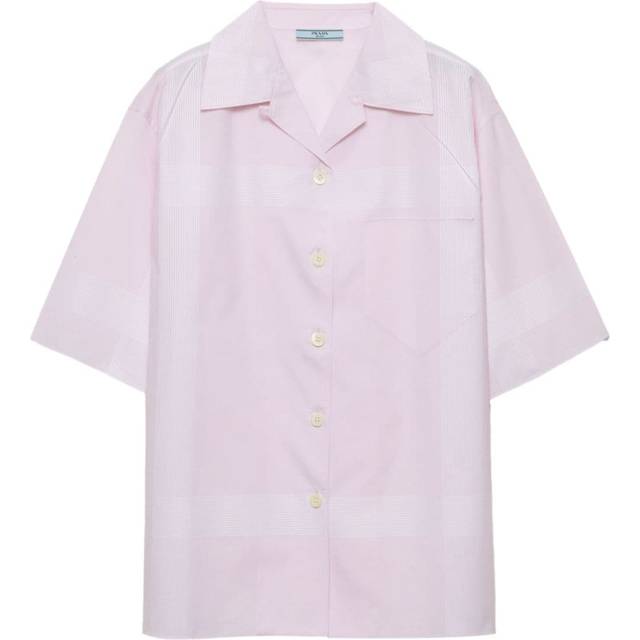Prada - checked cotton shirt - women - Cotton - 42 - Pink