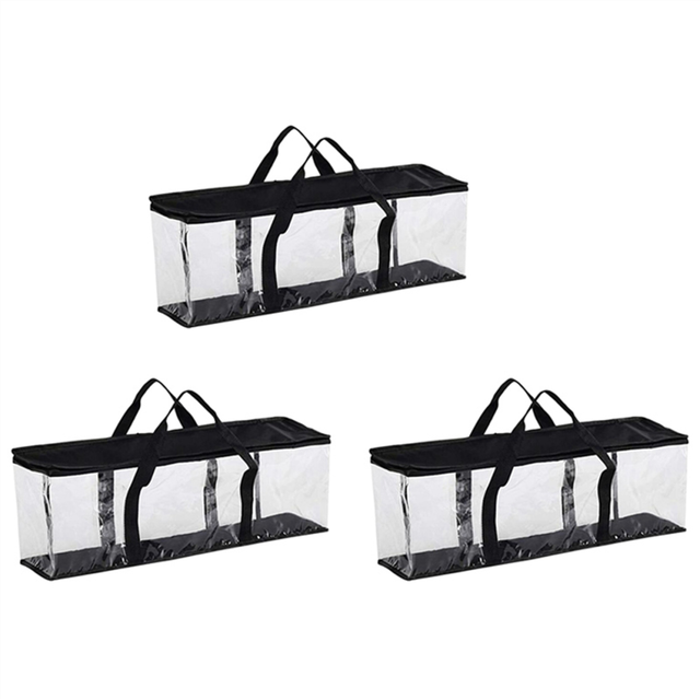3X Large Clear Holds DVD CD Storage Holder Easy Zip Closure Carry Bag Organizer