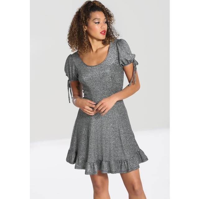Hell Bunny Haze Mini Dress Silver Short dress silver coloured