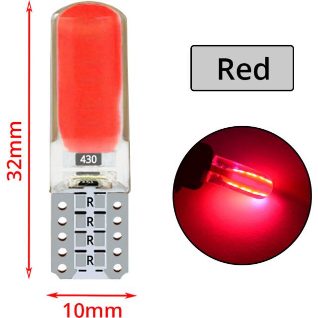 10X T10 W5W COB LED Silicagel Wedge Marker Reading Lamp Auto Parking Bulb