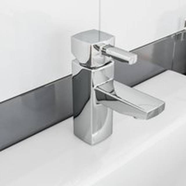 Nes Home - Boston Modern Chrome Bathroom Basin Sink Mono Mixer Tap & Waste